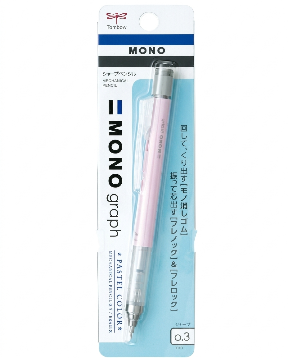 TOMBOW MECHANICAL PENCIL MONO GRAPH PASTEL,0.3MM, SAKURA PINK, IN BLISTER PACK (Copy)
