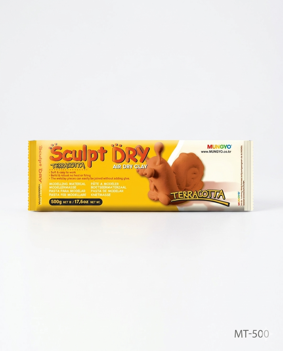 MUNGYO SCULPT DRY AIR HARDENING CLAY, 500 GRAMS, TERRACOTTA