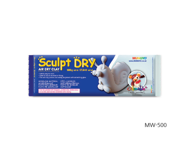 MUNGYO SCULPT DRY AIR HARDENING CLAY, 500 GRAMS, WHITE
