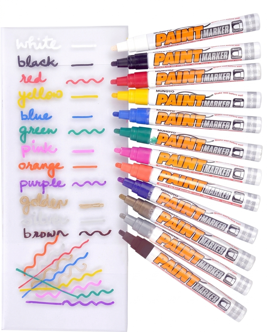MUNGYO PAINT MARKER, SET OF 12 ASSORTED COLORS