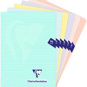 Clairefontaine MIMESYS PASTEL Stapled Notebooks, 90gsm, 96 pages, Pastel Colors