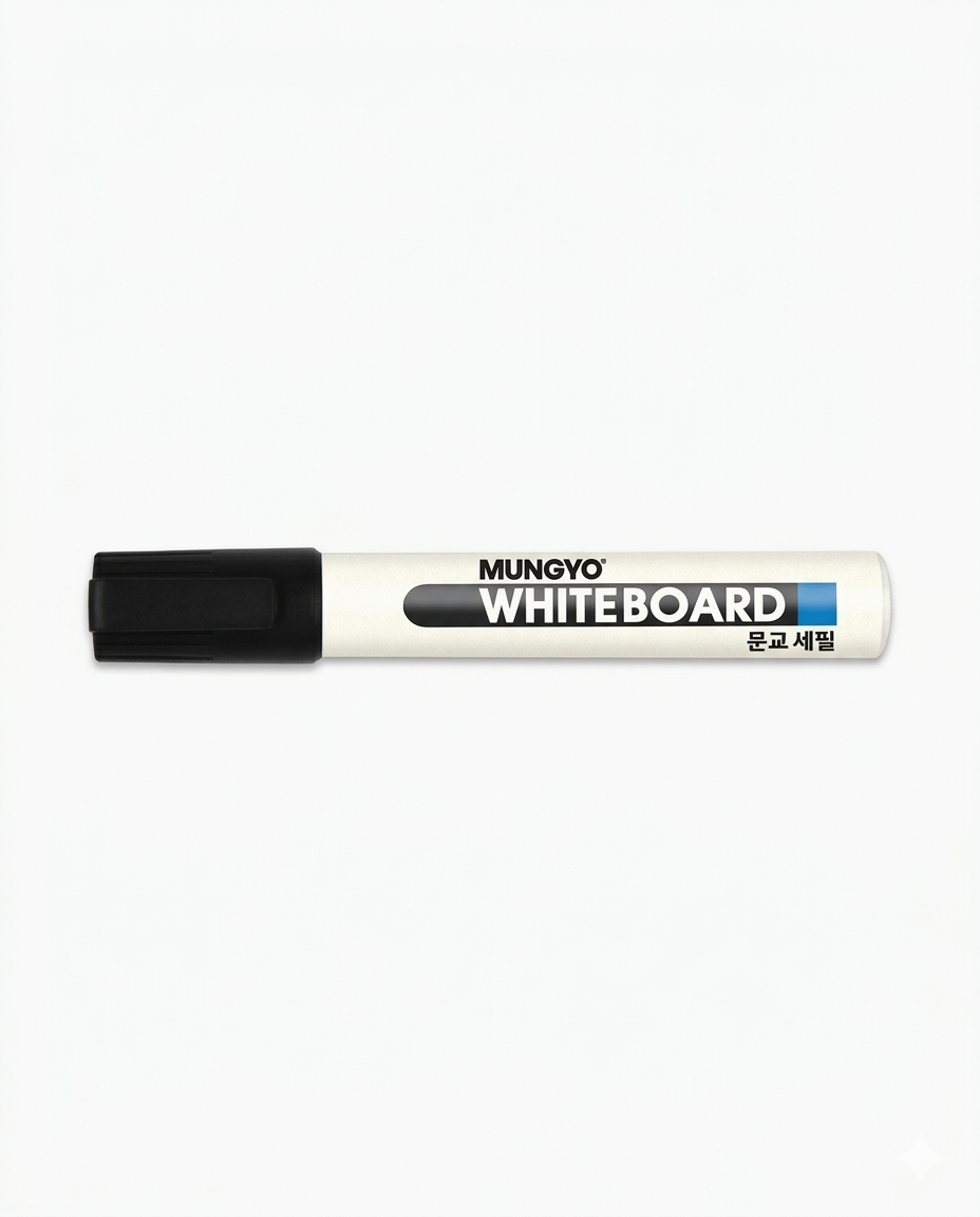 MUNGYO MAGNETIC WHITE BOARD MARKERS, FINE TIP, 1DOZ., BLACK