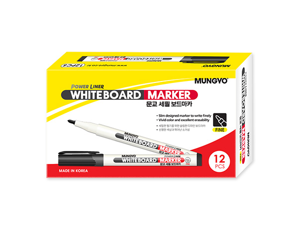 MUNGYO WHITE BOARD MARKERS, FINE TIP, 1DOZ., BLUE - Image 2